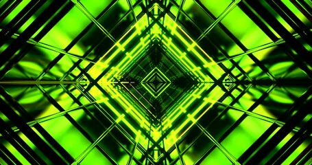 Seamless looping tunnel video vj loop screensaver with green patterns