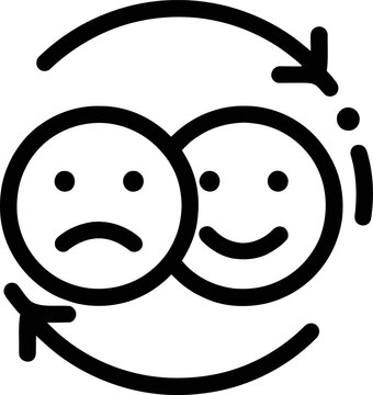 Mood swings experienced during adolescence and puberty are illustrated using a modern line icon