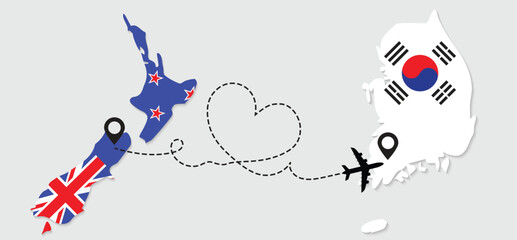 Airplane travel from New Zealand to South Korea