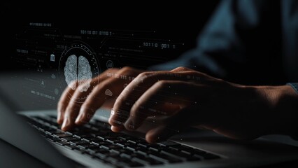 AI brain network powered by machine learning processes vast data through intelligent connections,...