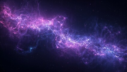 Shimmering nebular gas filament weaving through space, with plasma clouds and distant stars
