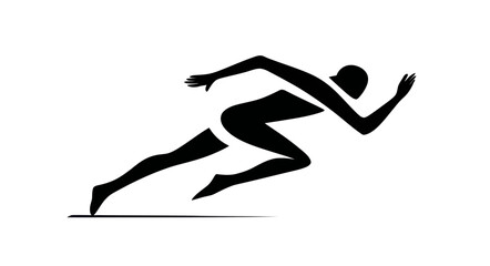 Fototapeta premium An athlete's form is visible in silhouette, underscoring their rapid progression and fortitude throughout the demanding contest