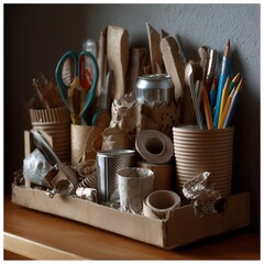 Kids' indoor recycled crafts