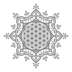 Circular pattern in form of mandala with 