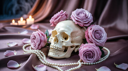 Glam witch brewing potion in a glowing pink crystal cauldron with neon mist and sparkles