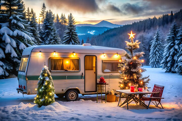 Winter holiday with camper