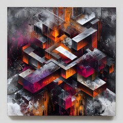 Digital abstract urban art install