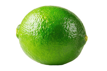 Single, vibrant green lime, smooth skin, glossy texture