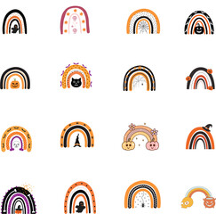 Halloween Rainbow SVG Bundle: Spooky Rainbow Clipart