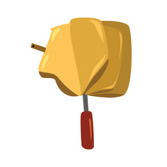 Closed yellow Umbrella Illustration. Compact Yellow Rain Umbrella. Yellow Foldable Umbrella