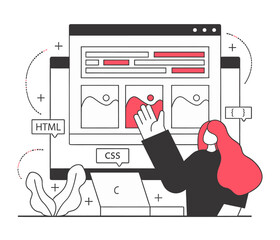 Design website design development coding html css javascript programming web developer front end development process verctor art illustration png