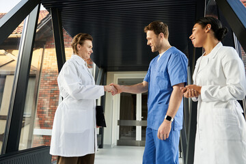 Collaboration among diverse medical professionals in a modern healthcare setting