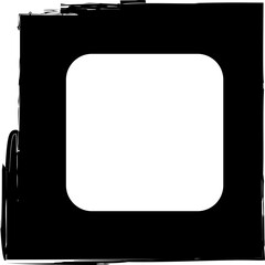 Square brush frames with rounded square border layout