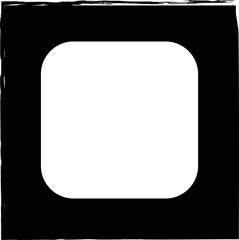 Square brush frames with rounded square border layout