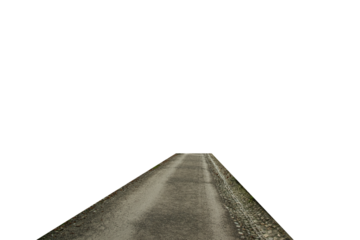 cutout of an old dark gravel walkway path in a rural area isolated transparent png	