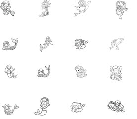 Kawaii Mermaid SVG Bundle 