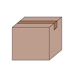 テープで梱包した段ボール箱のベクターイラスト