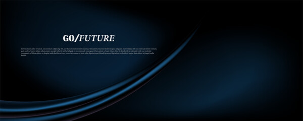 Abstract futuristic dark background with flowing wave design. Dynamic 3D wallpaper with neon lights. Technology background for digital, websites, presentations, banners. Vector illustration.