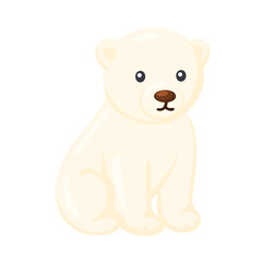 Cute Baby Polar Bear Isolated Illustration