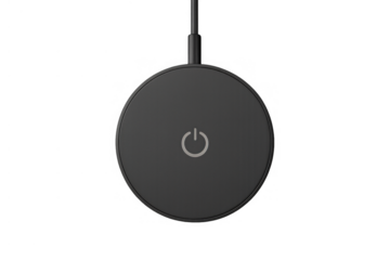 Wireless charging pad providing modern power delivery solution with minimalist design on transparent background