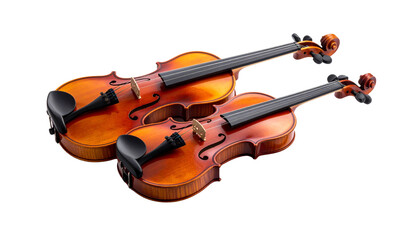 Fototapeta premium Pair of classic and modern violins isolated on transparent background