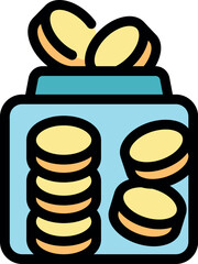 Golden coins falling into transparent glass moneybox, illustrating saving, investment and wealth accumulation