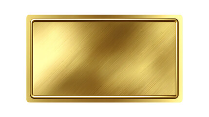 Modern Rectangular Gold Frame with Brushed Finish on Isolated Transparent Background