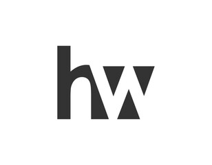 HW creative geometric initial based modern and minimal logo. Letter h w trendy fonts.