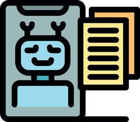 Friendly chatbot displayed on a smartphone screen efficiently manages documents, symbolizing the integration of artificial intelligence in simplifying tasks