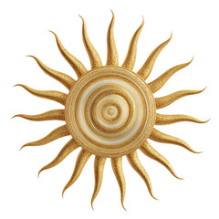Ornate Golden Sun Design on Black Background