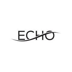 Echo typography text logo design graphic, echo word mark symbol concept