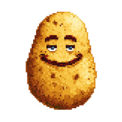 Pixel Art Potato with Face