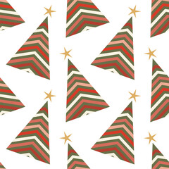 Seamless pattern with a Christmas tree. Winter holidays, New Year decoration, Christmas background