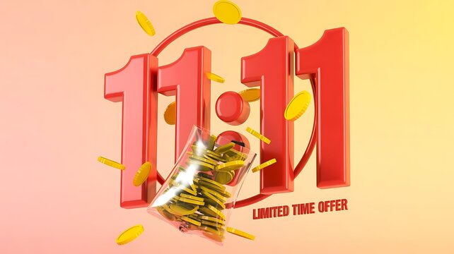  a mega sale banner with the text 11 11 sale day banner template for web and header createdwith generative ai