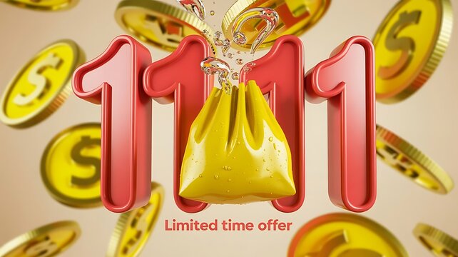  a mega sale banner with the text 11 11 sale day banner template for web and header createdwith generative ai