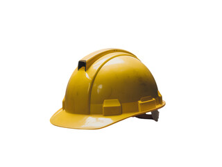 Fototapeta premium Yellow hard hat safety halmet for construction work ,isolated on white background.