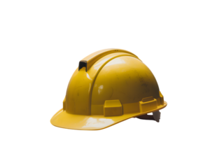 Yellow hard hat safety halmet for construction work ,isolated on white background.
