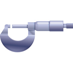 Precise Measuring Tool Micrometer Metallic Silver Tool Isolated On White Background Scientific Instrument For Accurate Measurements