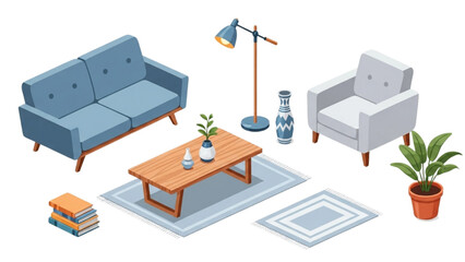 Cozy Living Room Furniture Arrangement with Coffee Table and Accent Chair