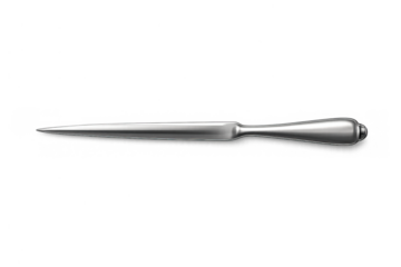 Vintage silver letter opener creating clean cuts for envelopes, opening documents and mail, transparent background