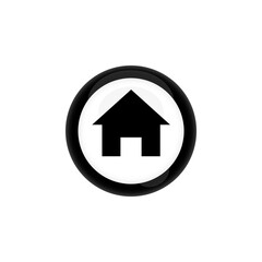 Glossy Simple Home Button Icon for Web and Application Interface Design