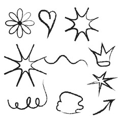 Obraz premium Creative ,Cupid Arrows and Hand Drawn Doodle Design Elements Vector Set for Creative Projects