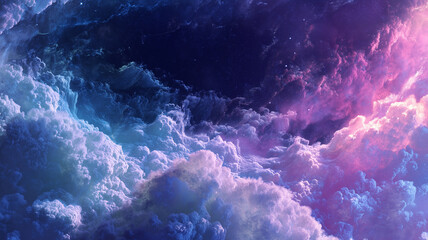 Dramatic Blue and Pink Cosmic Cloud Formation
