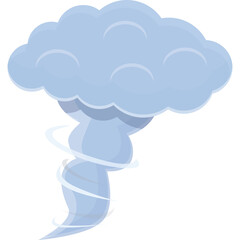 Light Blue Tornado Swirl Cloud Formation With Transparent Background And Swirling White Winds Capturing The Power Of Nature In A Stormy Atmosphere