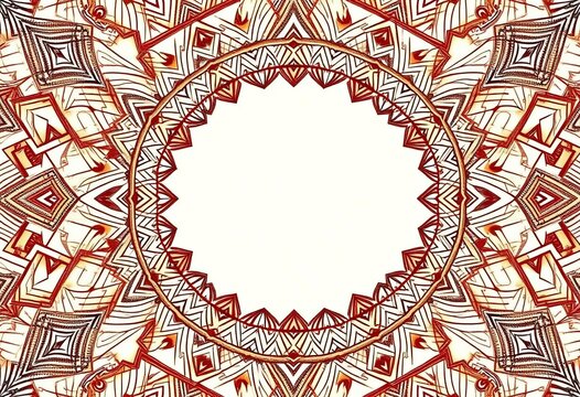 Intricate, hand-drawn geometric line art in earthy tones forming a bohemian-inspired pattern,   black,   stylish