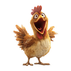 Animated Cartoon Chicken Expressing Surprise