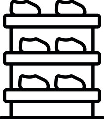 Sport shoes arranged on shelves in a shoe store, ready for customers to browse and purchase