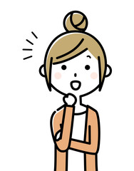 若い女性　ママ　気付く