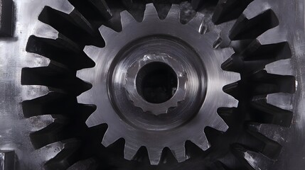 clockwork. A close-up of a complex mechanical gear mechanism with a central gear jammed. event key visuals, club posters, designed for sports event promotions and stadium branding.