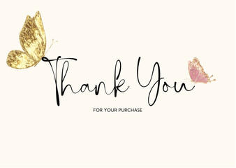 Butterfly Minimalist Simple Thank You Card